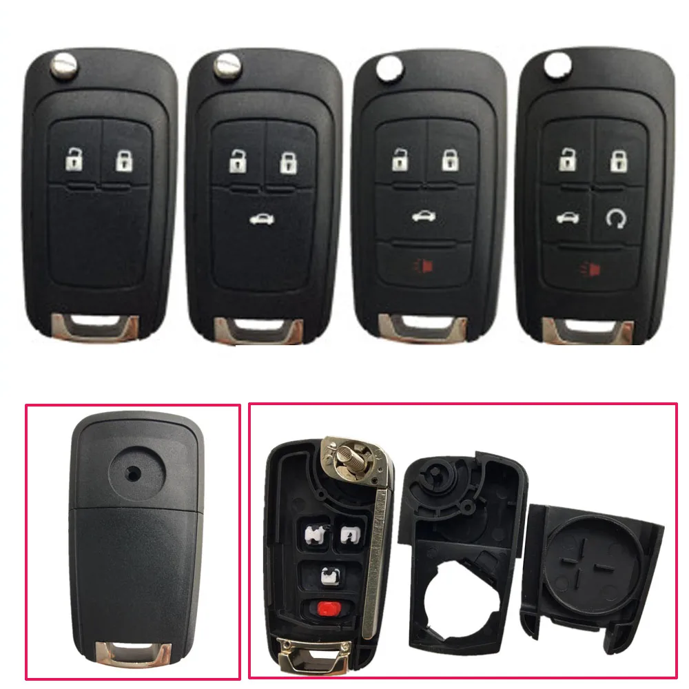 

2/ 3/4 /5 Buttons Remote Car Key Shell Case for Buick Opel Excelle XT GT Regal Lacrosse Regal Verano +1 Button Flip Folding