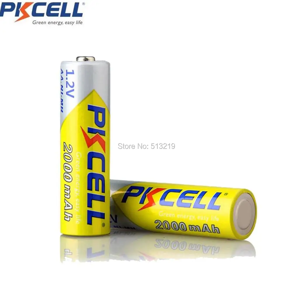 4 шт PKCELL ni-mh 2000 mAh 1,2 V AA Аккумуляторная батарея 2A Bateria Baterias