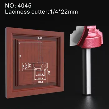

1pcs 6.35*22mm Chest/Door wood engraving machine tool slotting Lace milling cutter woodworking Hollow out cutter