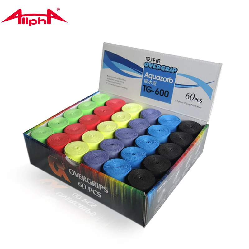 

Alpha 60pcs Tennis Racket Overgrip 0.75mm Frosted Grips Thick Dry Sweatband Sweat Grip for Badminton/Fishing Racket TG-600
