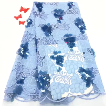 

High Quality Nigerian 5 Yards Tulle Lace Fabrics Latest Mesh African Lace Fabric Bride Guipure French Net Lace Fabric D17