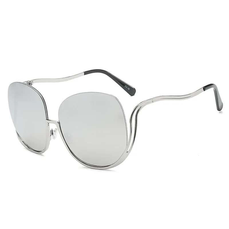 SIMPRECT, негабаритные солнцезащитные очки для женщин,, высокое качество, металлические, большие, квадратные, солнцезащитные очки, модные, Ретро стиль, UV400, градиентные, зеркальные, Gafas - Цвет линз: C3