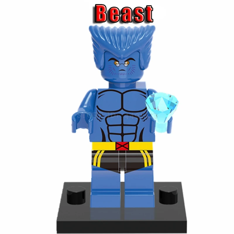 Блоки зверь-проф. X-men Темный Феникс Хэнк Росомаха Juggernaut танос Marvel Мстители эндигра Халк фигурки кубики, детские игрушки