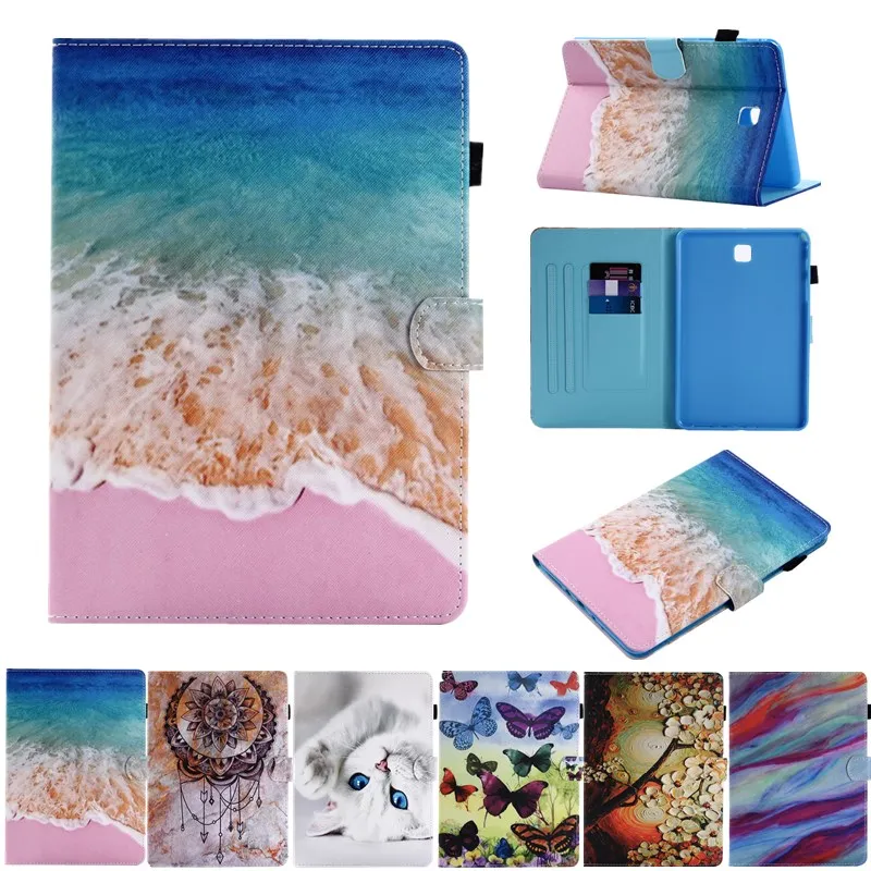 

For Samsung Galaxy Tab A 8.0 T350 T355 SM-T350 SM-T355 8" Case Colorful Painted PU Leather Stand Smart Tablet Cover+Film+Stylus