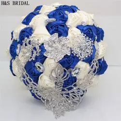 H & S свадебные Стразы Элегантные Свадебные цветы Свадебные букеты Искусственные Свадебные букеты Корона кристаллы buque de noiva 2019