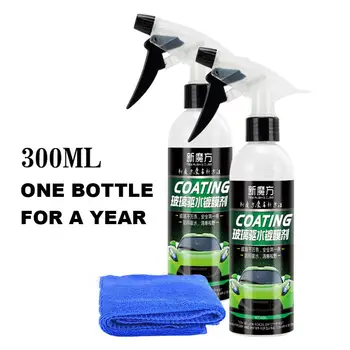 

300ML Car Front Windshield Rainproof Agent Nano Glass Draining Coating Agent With Towel Auto Rearview Mirror Repellent Agent