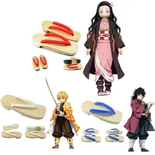 Cosroad Kamado Nezuko/Обувь для костюмированной вечеринки; Demon Slayer Kimetsu no Yaiba Geta Agatsuma Zenitsu Tomioka Giyuu; японские гэта