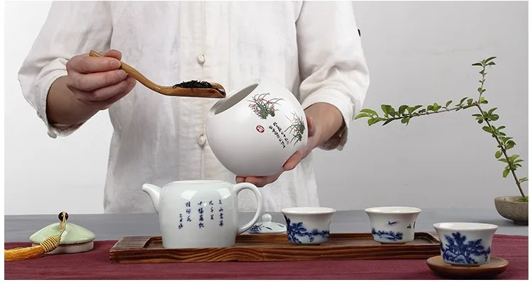 Защита окружающей среды керамические кувшины, герметичный китайский стиль чай Caddie сахар, кофе бобы еда чай caddy хранения бутылочки и баночки