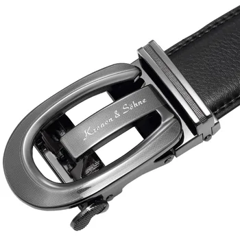 Leather Strap Auto Stainless Steel Adjust Buckle Belt 1