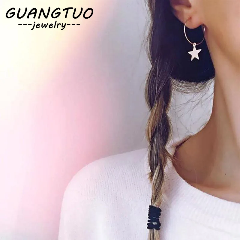 

New Fashion Personality Simple Pentagram Hoop Earrings Female Accessories Star Brincos Popular Wholesale Jewelry Gift EB207