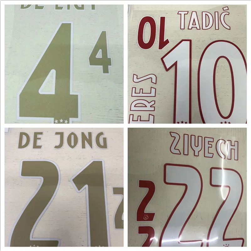 

2018-19 New AJAX DE JONG DE LIGT TADIC DAVID CERNY NERES NOURI DOLBERG HUNTELAAR ZIYECH CUSTOM NAME&NUMBER PRINTING FONTS PATCH