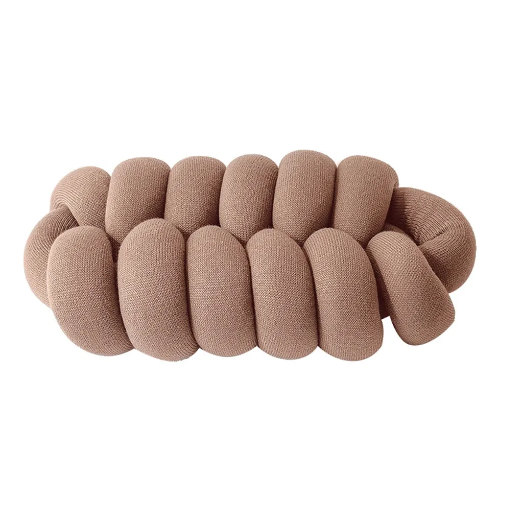 Coffee Knotted Solid Color donut pillow Winding Sofa Cozy chair cushion seat Home Decorative Bedroom pillow insert coussin chaise - Цвет: Coffee