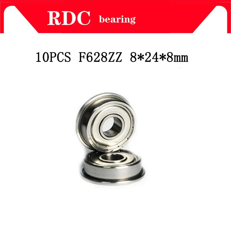 buy High quality 10pcs ABEC 5 F628ZZ F628 2Z 8x24x8 mm F628 ZZ F628Z Metal Shielded flanged Bearing Ball Bearings for 3D printer