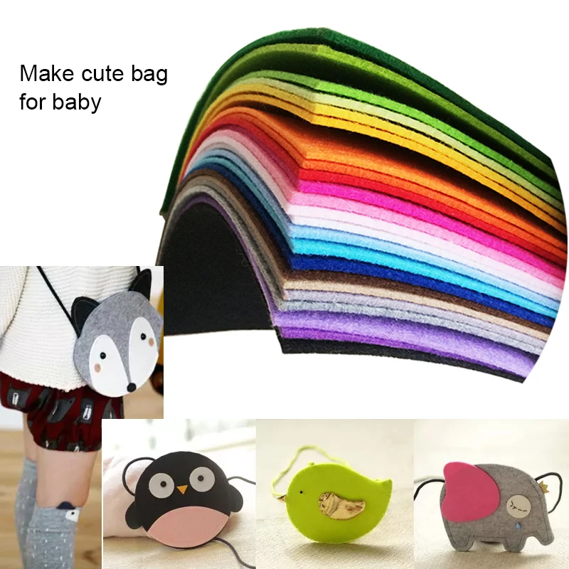 

22pcs Hard 2mm Thick 30X30cm Non Woven Felt Fabric Polyester DIY Bundle For Sewing Dolls Crafts needle felting INS Wall Flower