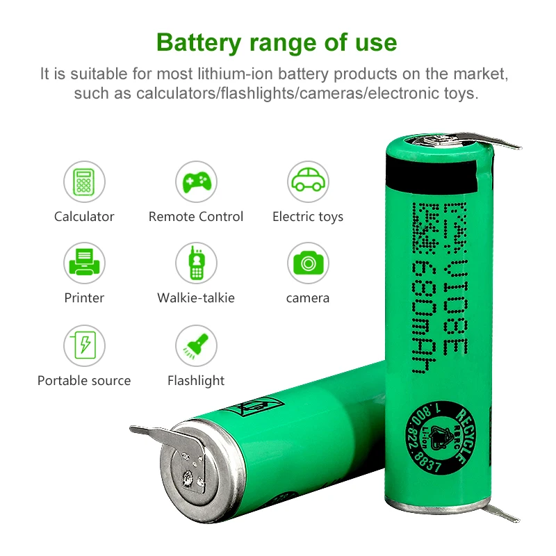 Billige MP 3,7 V US14500 680mAh Lithium ionen Akkus ICR 14500 li ion batterien mit solder blatt für elektronische spielzeug