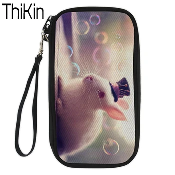 

THIKIN Passport Case for Women Passport Cover Rabbit Hamster Pattern Passport Holder Teenage Girls Card Travel Wallet Pochette