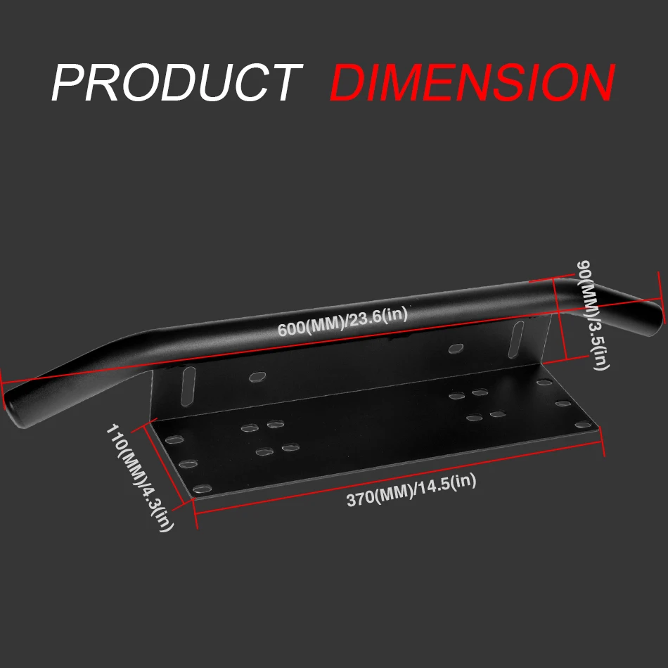 RACBOX номерной знак Монтажный держатель для внедорожника светодиодный светильник бар рабочий светильник Точечный светильник крепление кронштейны Bull бампер передний черный