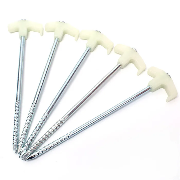 100pcs Stainless Steel Pegs Glow In The Dark Camping Tool