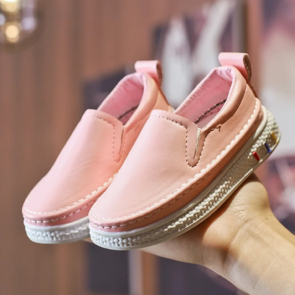 MUQGEW أحذية للفتيات الصلبة جلدية Sndals طفل أزياء الطفل كسول الأحذية الطفل الفتيان و الفتيات عارضة الانزلاق على الرياضة الصيف أحذية