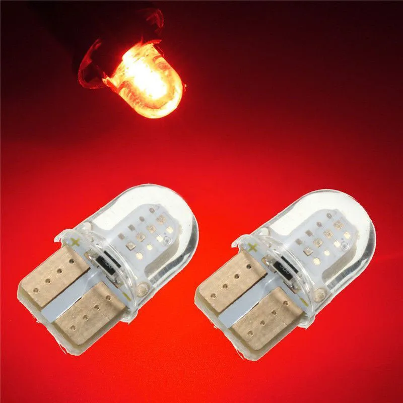 10pcs/lots T10 194 168 W5W COB 8LED Silica Car Dome Licence Plate Light Bulb Red