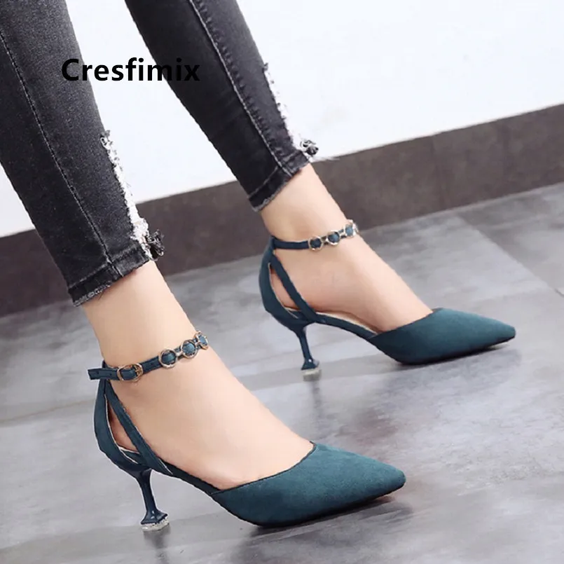 silver cute heels