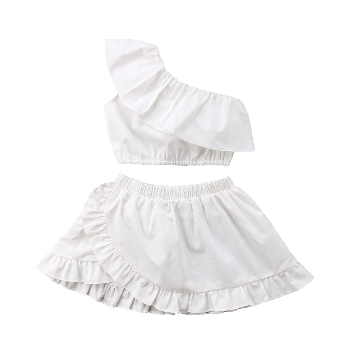

New Summer Baby Girl Clothes Sets Infant Baby Girl Off Shoulder Tops and Elegant Mini Skirts Outfits Sets White