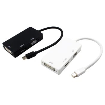 

centechia 3 In 1 Mini Display Port MINI DP Male To HDMI DVI VGA Female Adapter Converter Cable For Apple MacBook Air Pro MDP