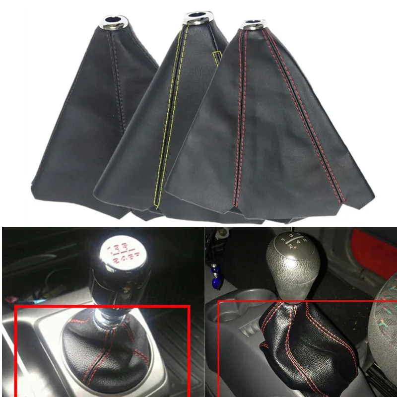 

Black Universal Fit Car PVC Leather Gear Shift Lever Gear Lever Boot Dust Dust Cover Gear Shift Collars Case for Most Cars
