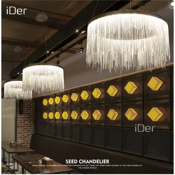 Modern high - end villa art personality lamps simple atmosphere chain chandelier Nordic bedroom living room restaurant lights crystal restaurant chandelier rectangular hong kong style nordic postmodern light luxurious atmosphere bedroom living room lamps