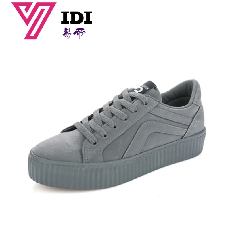 

YIDI 2018 Rihanna Creepers Woman Lace Up Winter New Black Women Casual Shoes Platform Women's Sneakers Plataforma Warm Boot