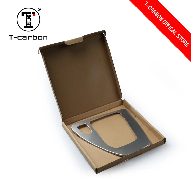 T-CARBON Aluminum Gear Box Cover Decorative sticker for BMW E90