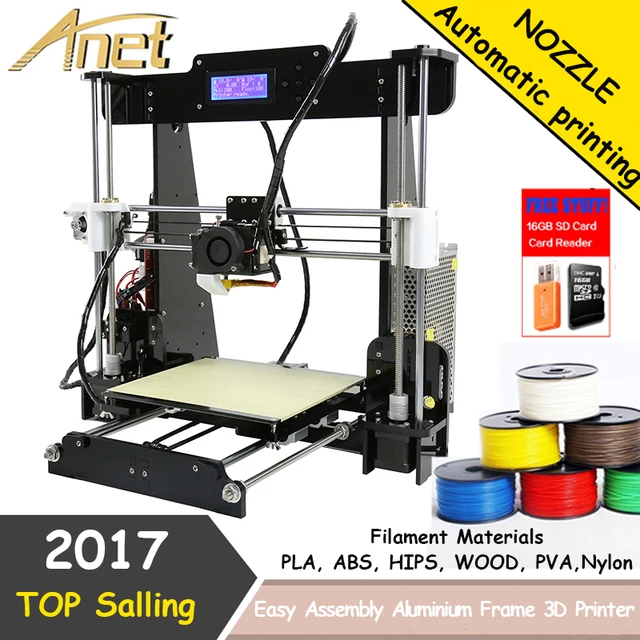 Special Price 2018 cheap 3d printers acrylic frame reprap prusa i3 Anet A8 3d printer kit with large printing size 220*20*240mm 2004 LCD