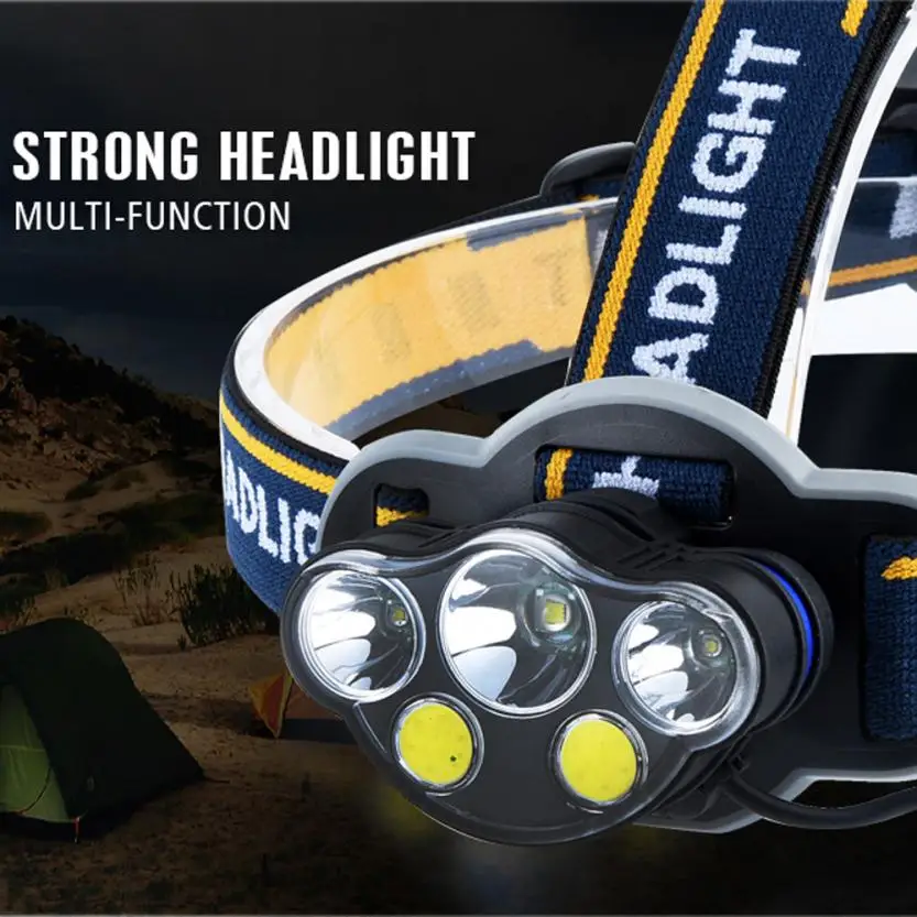 

PROBE SHINY 15000LM COB LED Waterproof USB Charging Sensor Headlight 3x XM-L T6 LED + 2xCOB Sensor Headlight Rechargeable P35