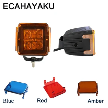 

ECAHAYAKU 2pcs 18W 4" LED Work Light bar With Red Blue Amber Cover For Off Road SUV Boat 4x4 Jeep Lamp Off-road Lighting Rv Atv