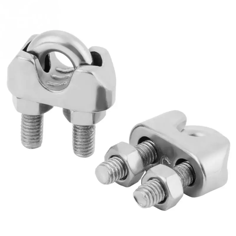 12PCS M5 304 Stainless Steel Saddle Clamps Cable Wire Rope Clips