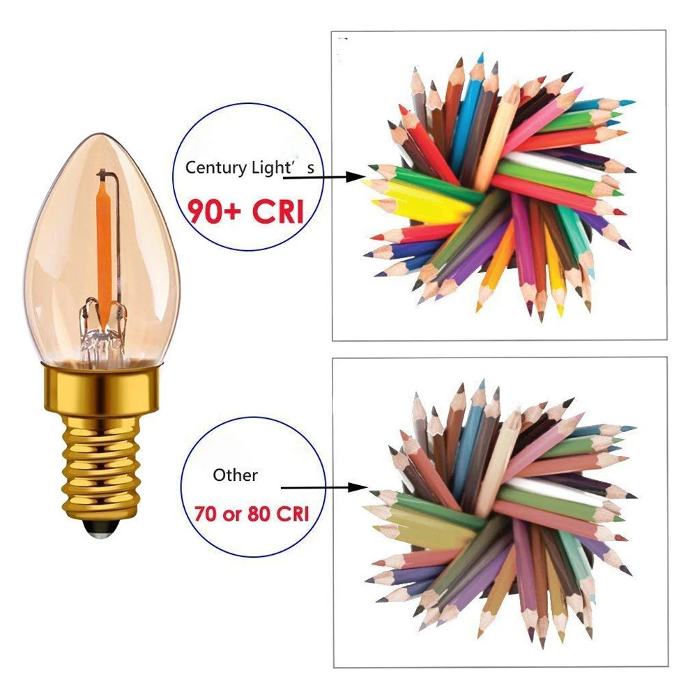 Grensk Янтарный блеск C7 0,5 W E14 Edison светодиодная нить с регулируемой яркостью Ночная лампочка ультра теплая белая 2200 K лампа-канделябр E12 220 V 50 шт./лот