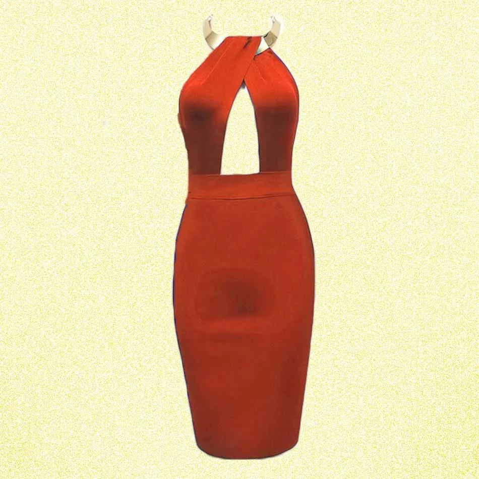 Пикантные Клубные вечеринка для женщин Бандажное платье Новые летние платья Bodycon рукавов оболочка однотонная одежда - Цвет: red