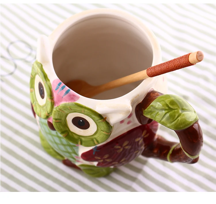 Чайные чашки для кофе керамические 3D мультяшная кошка сова молочная чашка домашний декор Ремесленная комната Свадебные украшения фарфоровая статуэтка большая чашка с животными