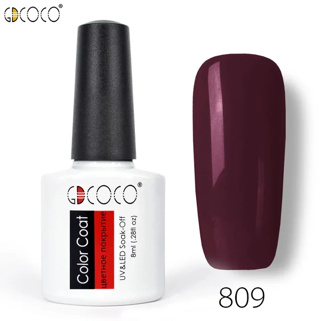 809 GDCOCO стойкий Гель-лак для ногтей 50 цветов замачиваемый УФ светодиодный Гель-лак цветное покрытие лак для ногтей низкая цена - Цвет: 809