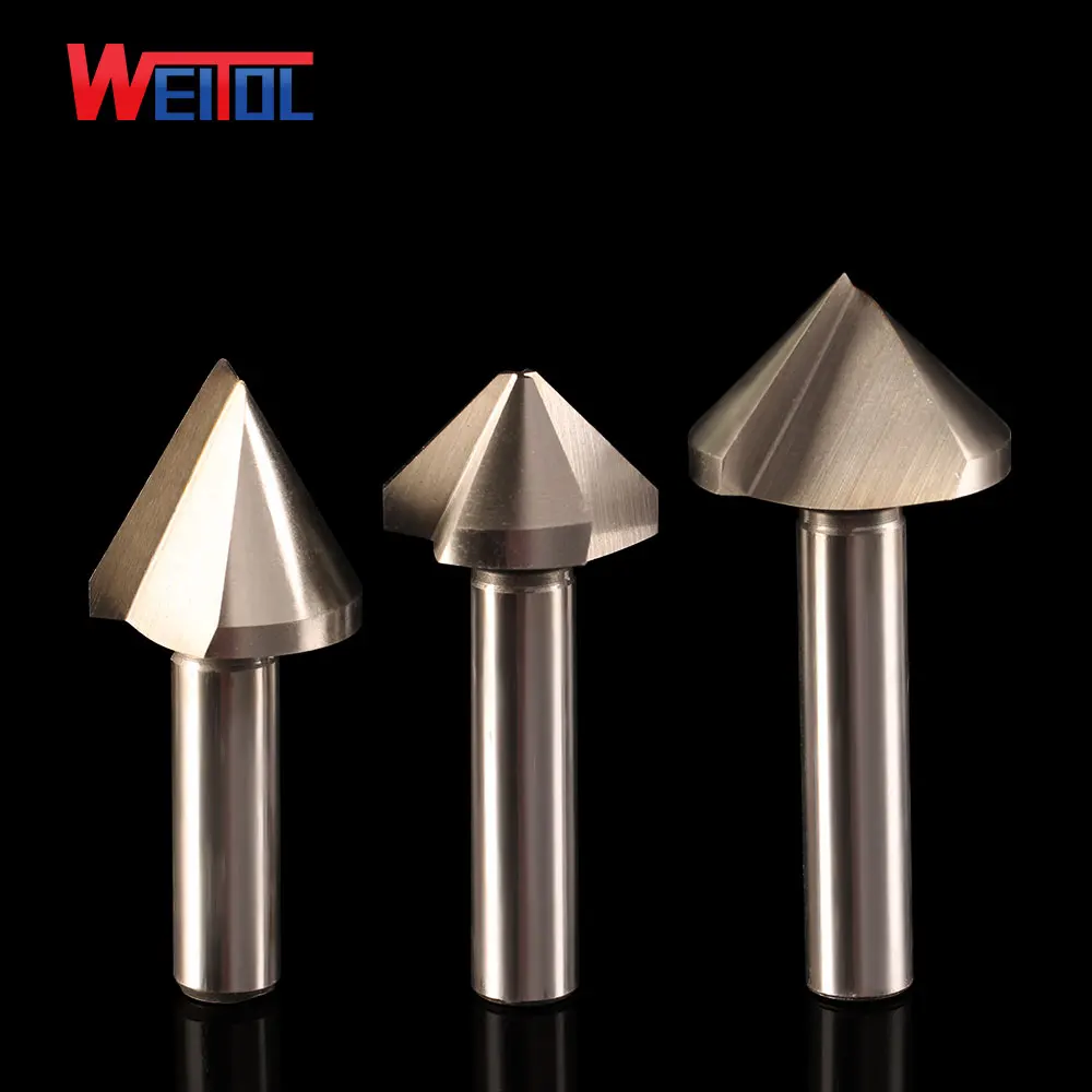 

Weitol 12mm shank diameter 60 degree 90 degree V groove router bit HSS chamfer end mills CNC milling cutter engrave tools