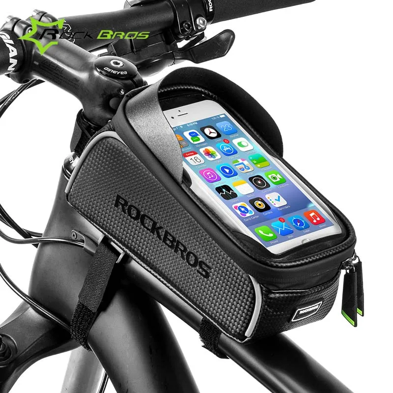 

Rockbros Bicycle Front Frame Bag Waterproof 6.0 Inch Touchscreen Phone Case Road Mountain Bike Bag Cycling Top Tube Bag Pannier