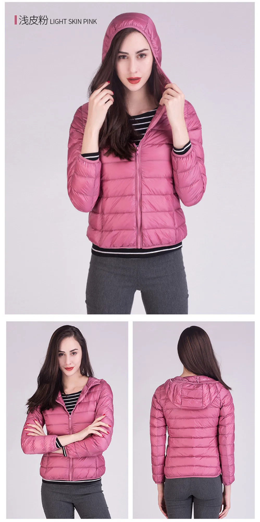 Winter Women Coat 2017 Hooded 90% White Warm Duck Down Jacket Ultralight Portable Slim Down Coat Female Winter Jackets Parkas (4)