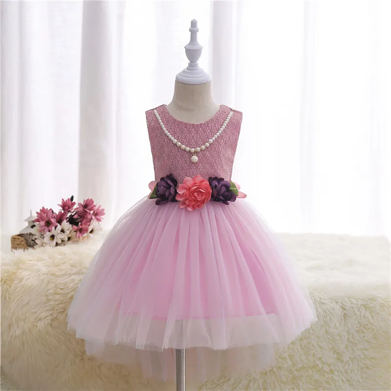 

Flowers Girl Dress 2017 Children's Lace Sleeveless Formal Dress Baby Girls Swallowtail Princess Dress Kids Party Dresses
