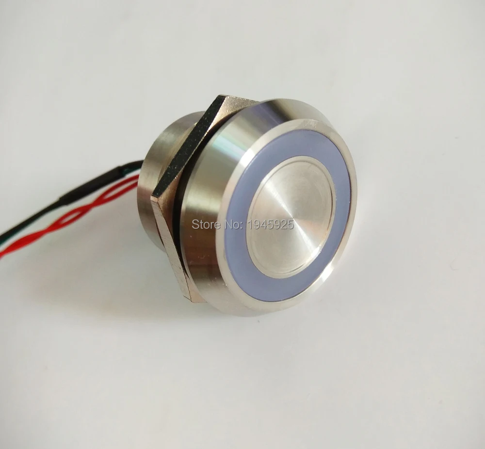 

25mm IP 68 waterproof 24V Green ring illumination momentary touch sensor piezo switch