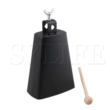 

21.5x12.3x7cm Black Metal Rock Cowbell for Drumset Kit Percussion