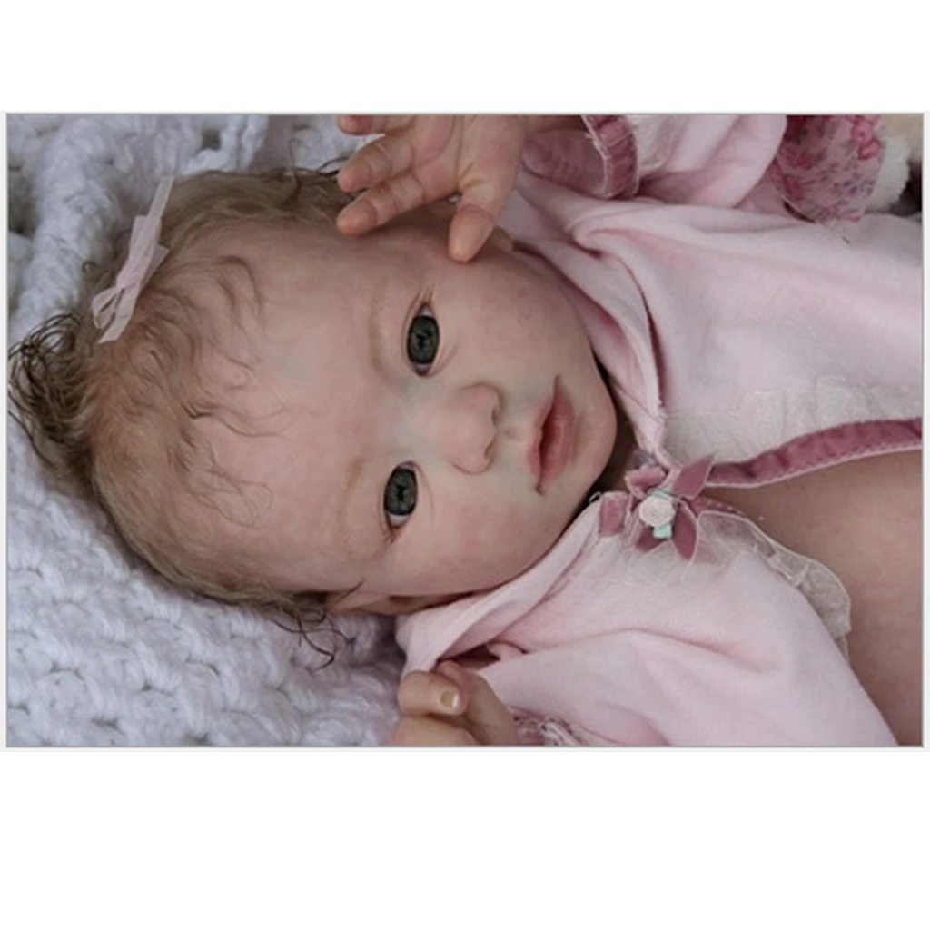 Handmade DIY 20inch Reborn Kits Silicone Head Full Limb Mold Awake Baby Doll Unpainted Mold Making Different Appearance #1