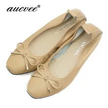 Модные милые балетки на плоской подошве с квадратным носком и бантиком, новинка г. женская обувь на плоской подошве с острым носком, Женская обувь в виде яиц, Размеры 35-40, aucvee, бренд FC136