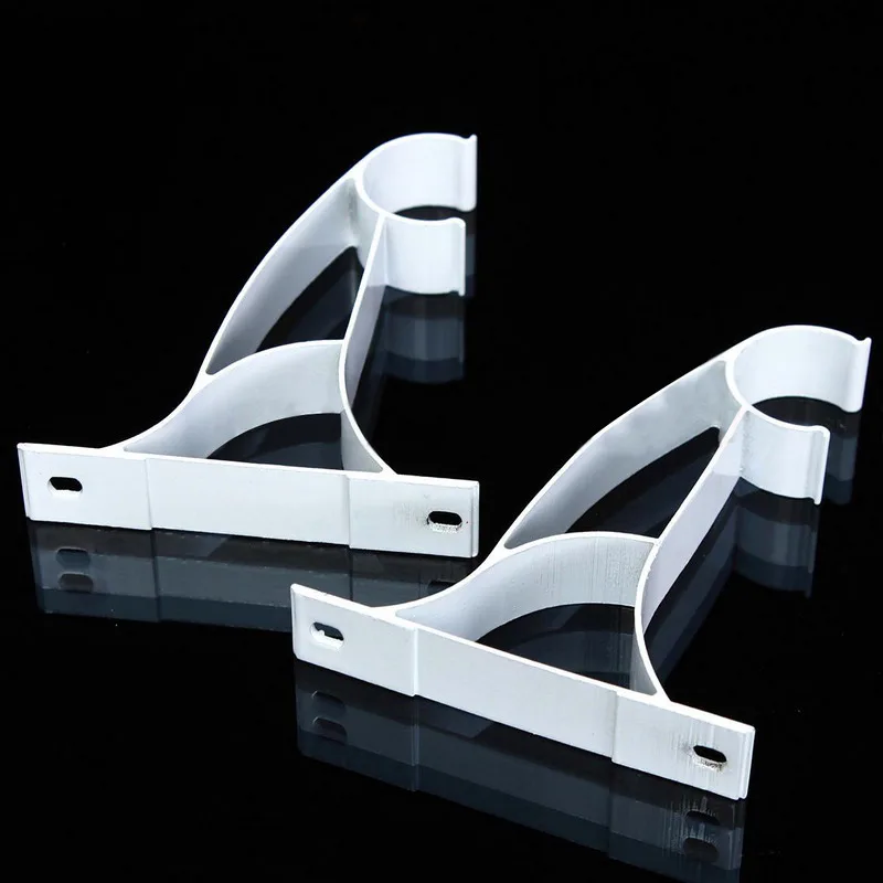 1Pair Aluminum Curtain Rod Bracket Support for Curtains Sticks Without Drilling Fixtures Rod Bracket White