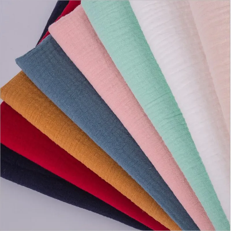 100 cotton double crepe fabric cotton double layer gauze fabric in