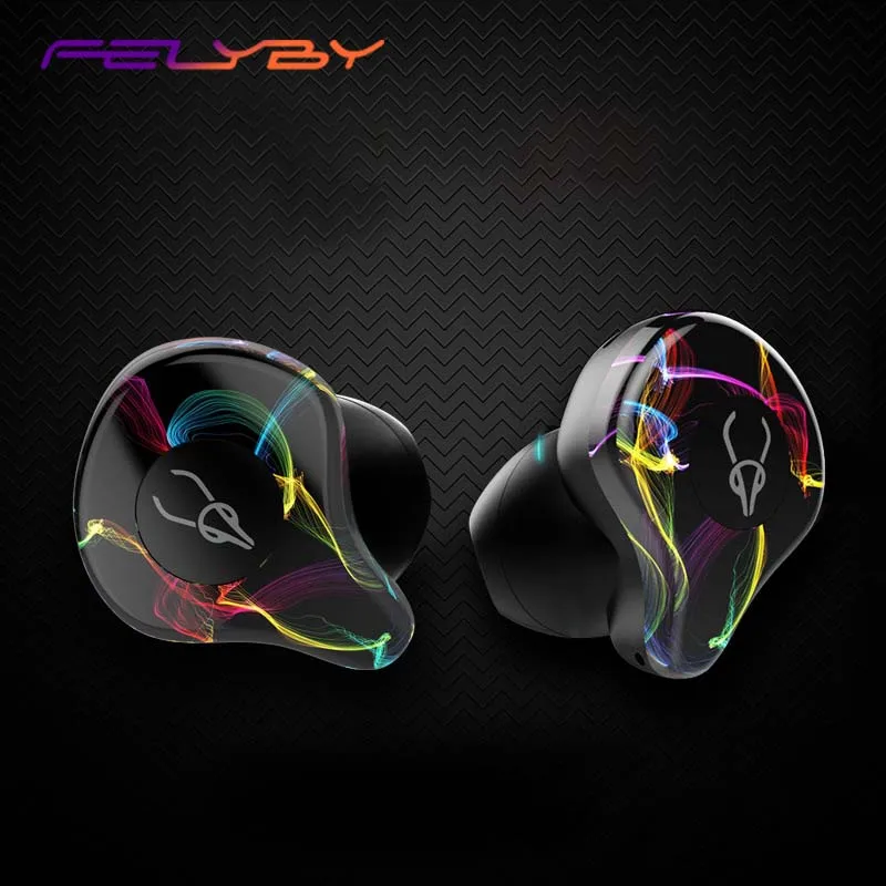 

FELYBY Wireless Bluetooth headset with charging bin mini binaural in-ear sports running headset